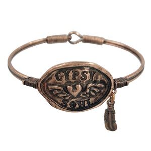 Gypsy Soul Simple Copper Tone Hook Back Bangle Bracelet
